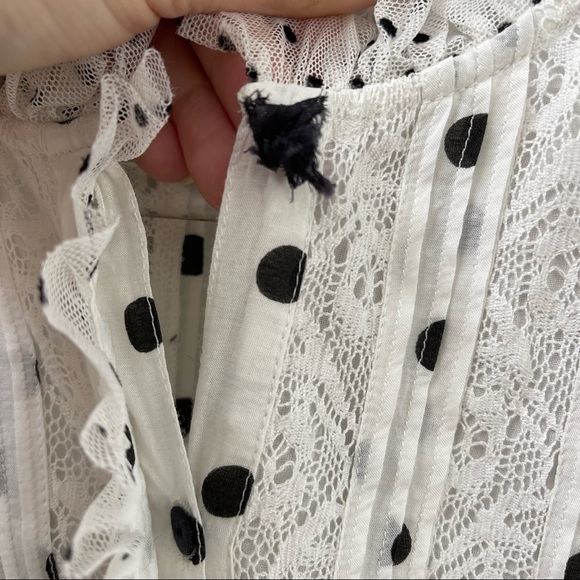Ulla Johnson Presley Polka Dot Dress White & Black Size 2 - Picture 7 of 7
